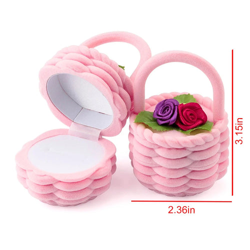 1 Piece Lovely Velvet Jewelry Box Container Wedding Ring Box for