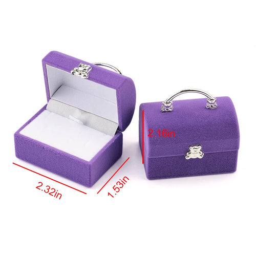 1 Piece Lovely Velvet Jewelry Box Container Wedding Ring Box for