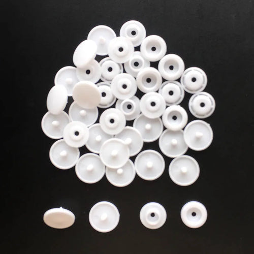50 Sets Round Snaps Buttons For Bib T5 Plastic Press Button Fastener
