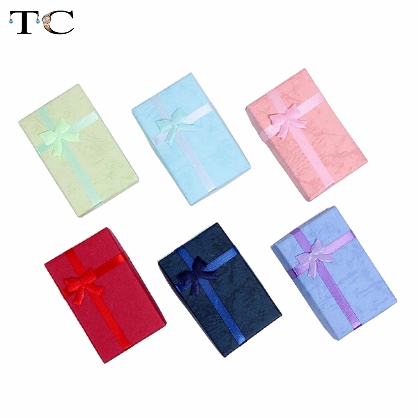 12pcs/lot Assorted Colors Ring Necklace Set Box Trinket Box Necklace