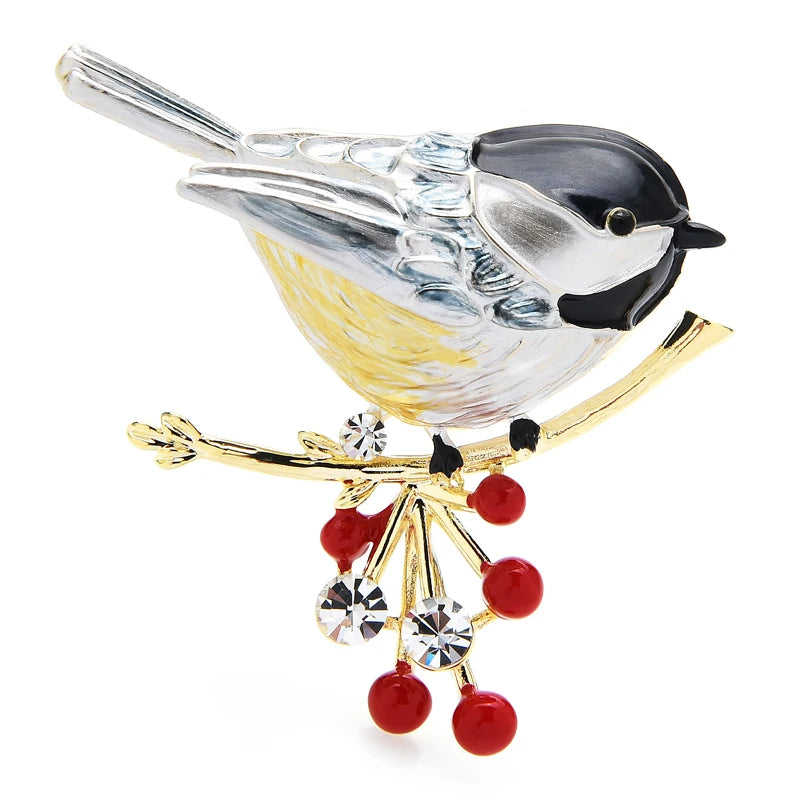 Wuli&baby 2021 Multicolor Bird Brooch Pins Quality Enamel Ainmal