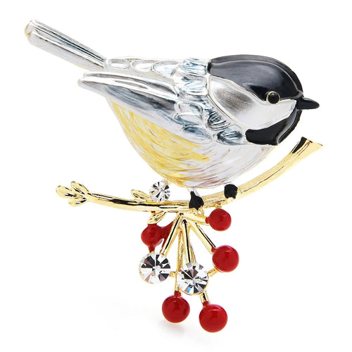 Wuli&baby 2021 Multicolor Bird Brooch Pins Quality Enamel Ainmal