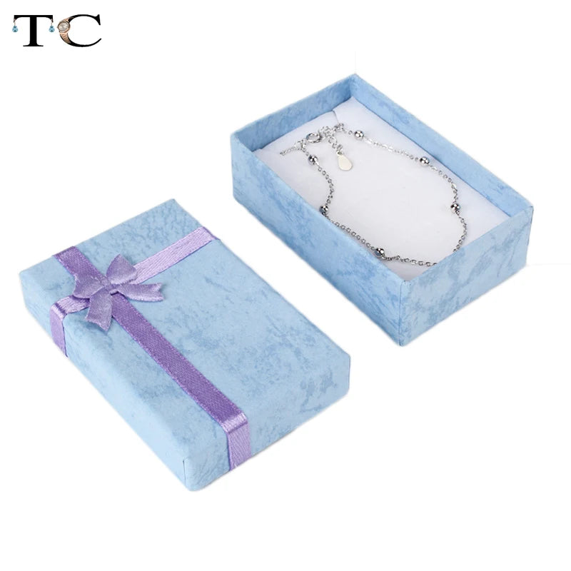 12pcs/lot Assorted Colors Ring Necklace Set Box Trinket Box Necklace