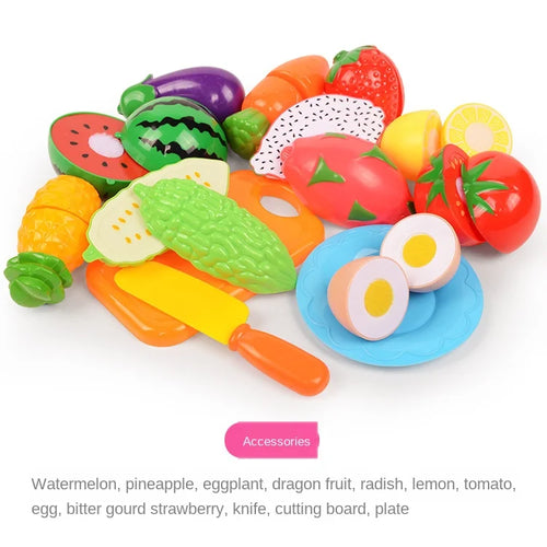 6/10/13/24Pcs Kitchen Fun Cutting Fruits and Vegetables Food Play