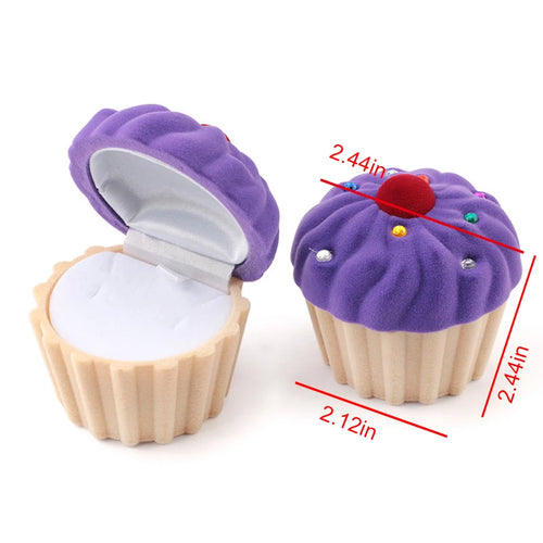 1 Piece Lovely Velvet Jewelry Box Container Wedding Ring Box for