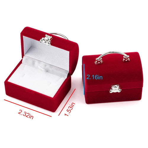 1 Piece Lovely Velvet Jewelry Box Container Wedding Ring Box for