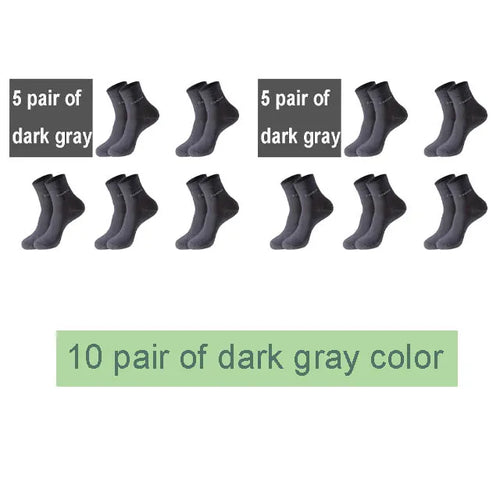 10Pairs/Lot Men Bamboo Socks Brand Comfortable Breathable Casual