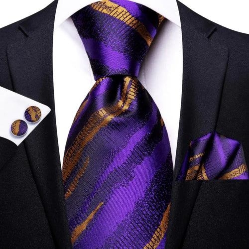 Black Red Striped Silk Wedding Tie For Men Handky Cufflink Gift Men