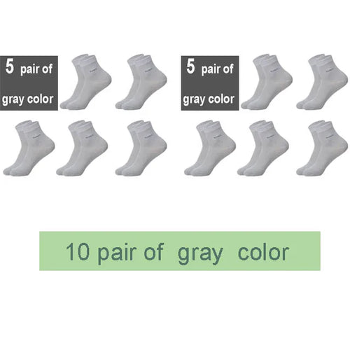 10Pairs/Lot Men Bamboo Socks Brand Comfortable Breathable Casual