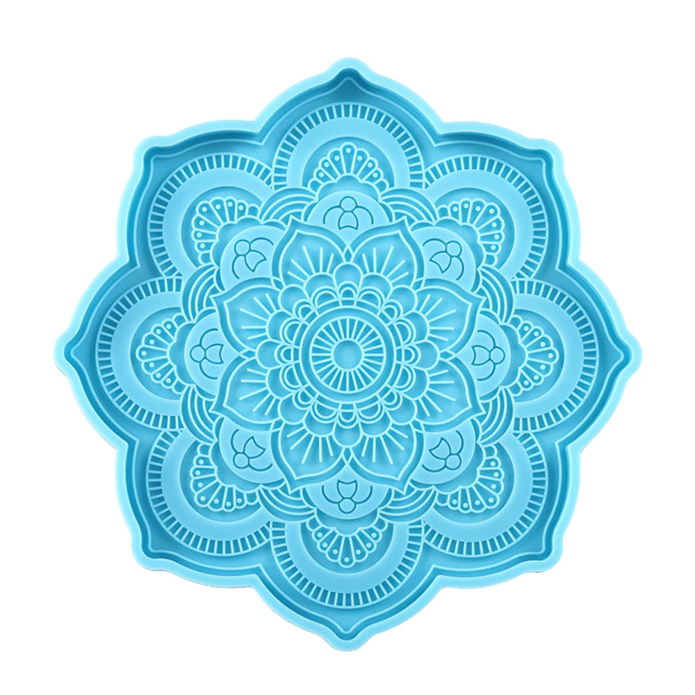 Mandala Coaster Silicone Mold Round Tray Cup Mat Epoxy Resin Casting