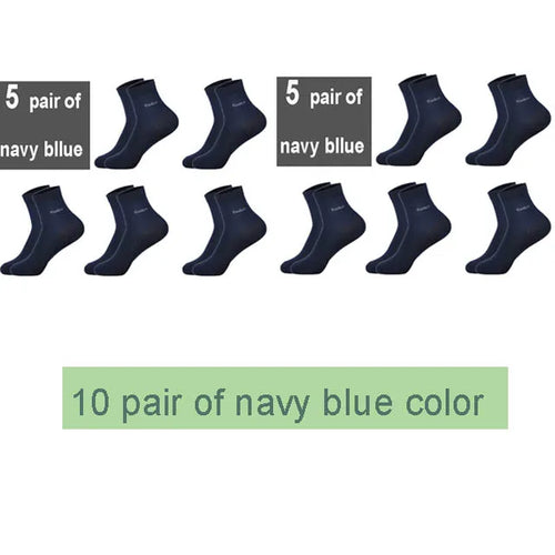 10Pairs/Lot Men Bamboo Socks Brand Comfortable Breathable Casual