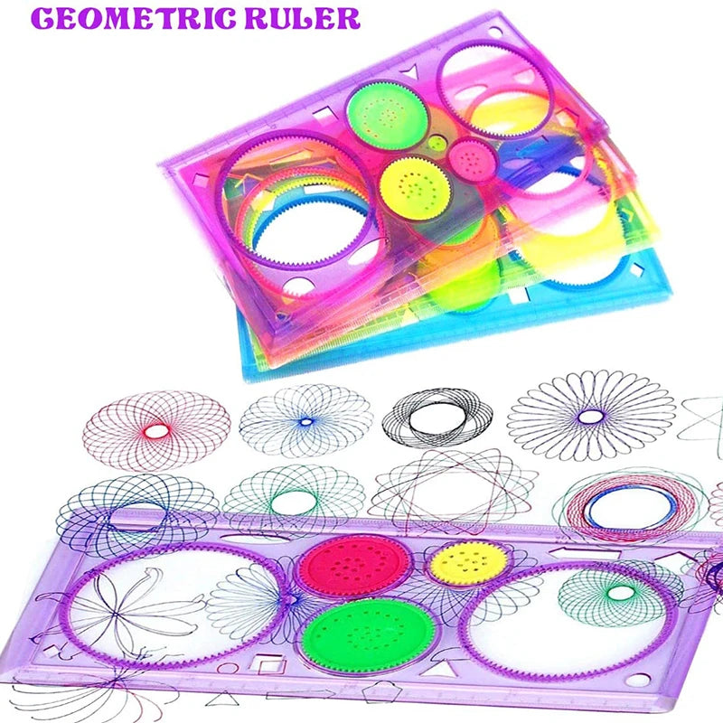 Geometry Spirograph Drawing Stencil Set Painting Template Ruler Art