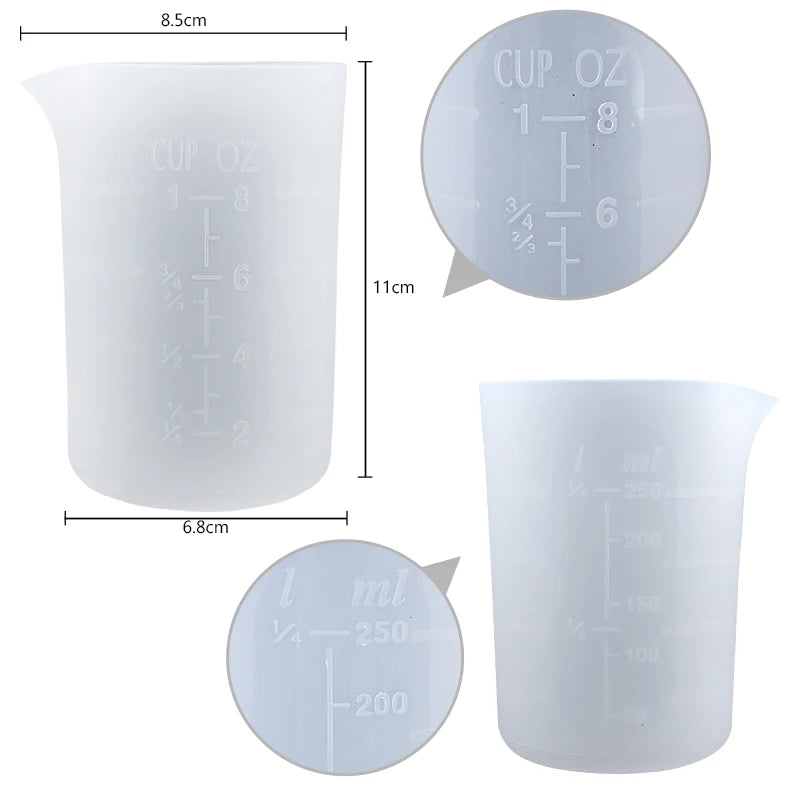 Mixing Resin Tool Kit Reusable Silicone Popsicle Scaled Silicone Cups