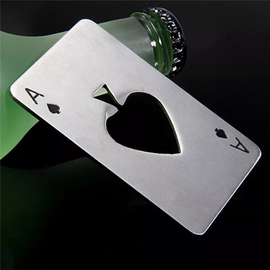 1Pcs Creative Poker Shaped Bottle Can Opener Stainless Steel Credit