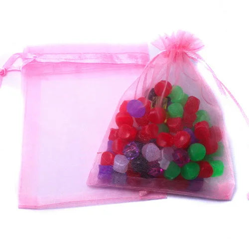 Top Sale 10pcs 7x9/9x12cm Drawstring Organza Jewelry Packaging Display