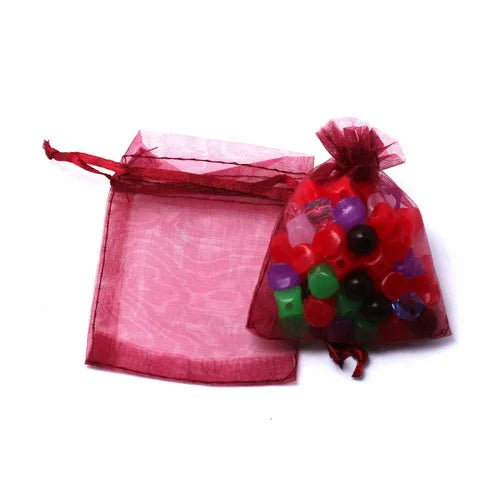 Top Sale 10pcs 7x9/9x12cm Drawstring Organza Jewelry Packaging Display