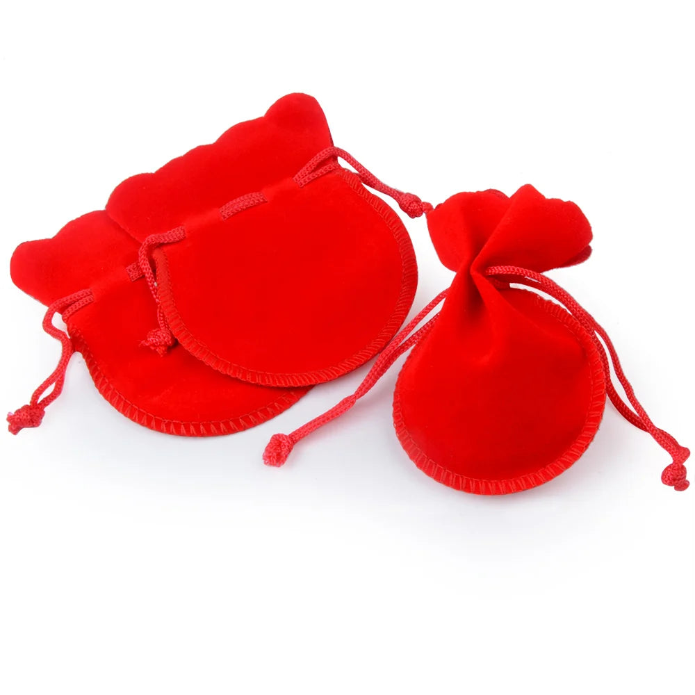 Chanfar 10pcs 7x9cm 9x12cm Velvet Bag White Red Black Pink Drawstring
