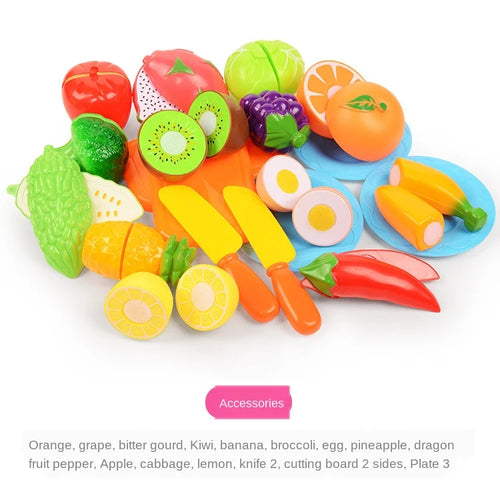 6/10/13/24Pcs Kitchen Fun Cutting Fruits and Vegetables Food Play