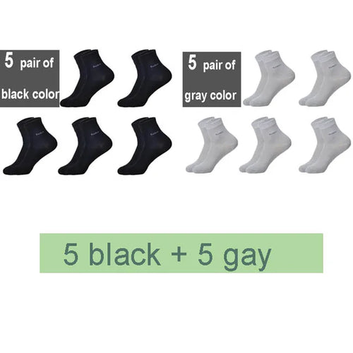 10Pairs/Lot Men Bamboo Socks Brand Comfortable Breathable Casual
