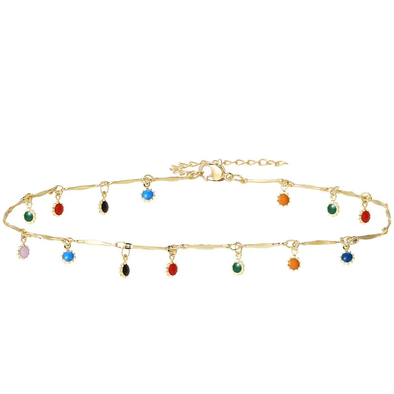 Fashion Simple Candy Color Tassel Necklace for Women Aesthetic