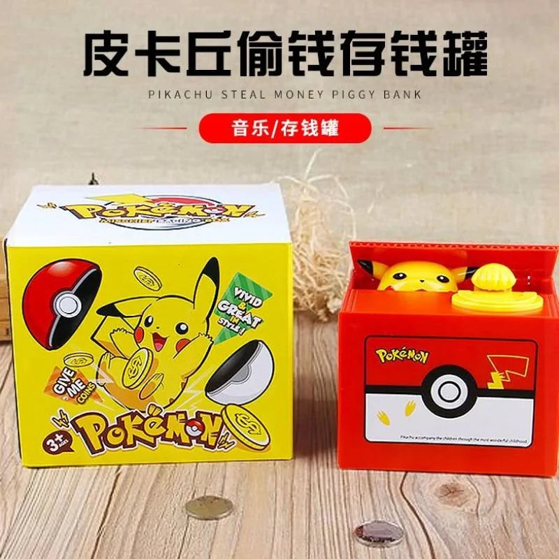 Pokemon Piggy Bank Action Figure Anime Cartoon Pikachu Electronic