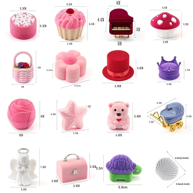 1 Piece Lovely Velvet Jewelry Box Container Wedding Ring Box for