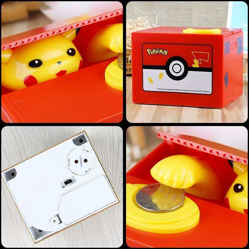 Pokemon Piggy Bank Action Figure Anime Cartoon Pikachu Electronic