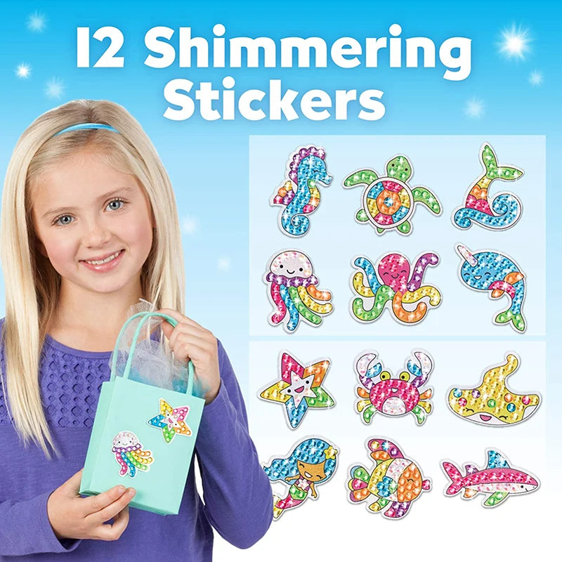 12 Create Big Gem Diamond Painting Sticker Kit Art Craft Girls Boys