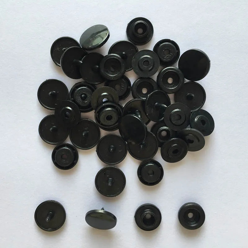 50 Sets Round Snaps Buttons For Bib T5 Plastic Press Button Fastener