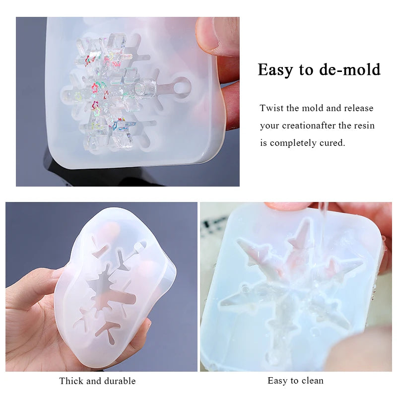 Snowflake Epoxy Resin Mould Casting Tools Silicone Snowflake Mold
