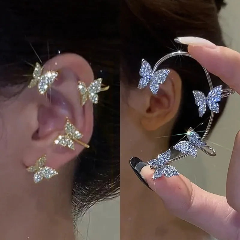 Korean Style Butterfly Ear Clips Without Piercing For Women Sparkling