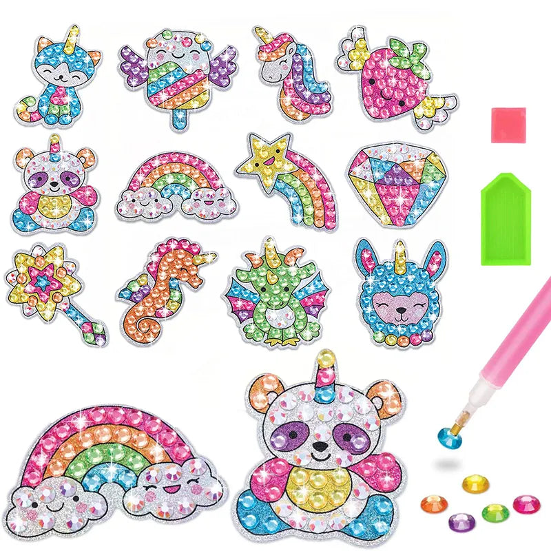 12 Create Big Gem Diamond Painting Sticker Kit Art Craft Girls Boys