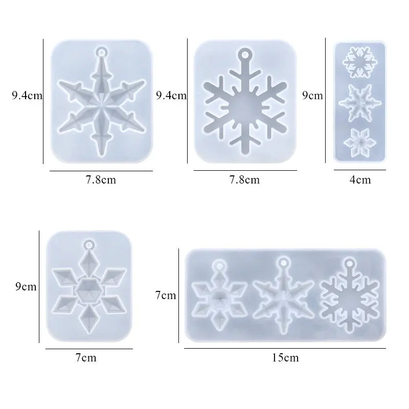 Snowflake Epoxy Resin Mould Casting Tools Silicone Snowflake Mold