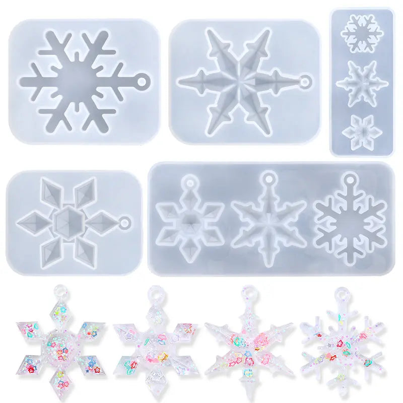 Snowflake Epoxy Resin Mould Casting Tools Silicone Snowflake Mold