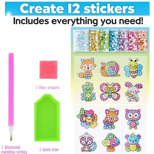 12 Create Big Gem Diamond Painting Sticker Kit Art Craft Girls Boys