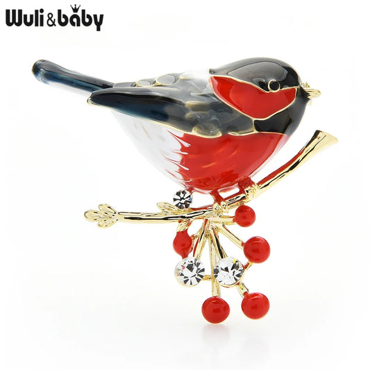 Wuli&baby 2021 Multicolor Bird Brooch Pins Quality Enamel Ainmal