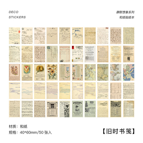 Journamm 50-366pcs Craft Vintage Scrapbooking Paper Kawaii Art Junk