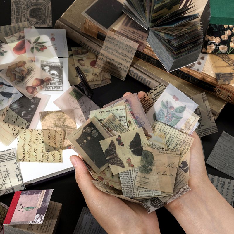 Journamm 50-366pcs Craft Vintage Scrapbooking Paper Kawaii Art Junk