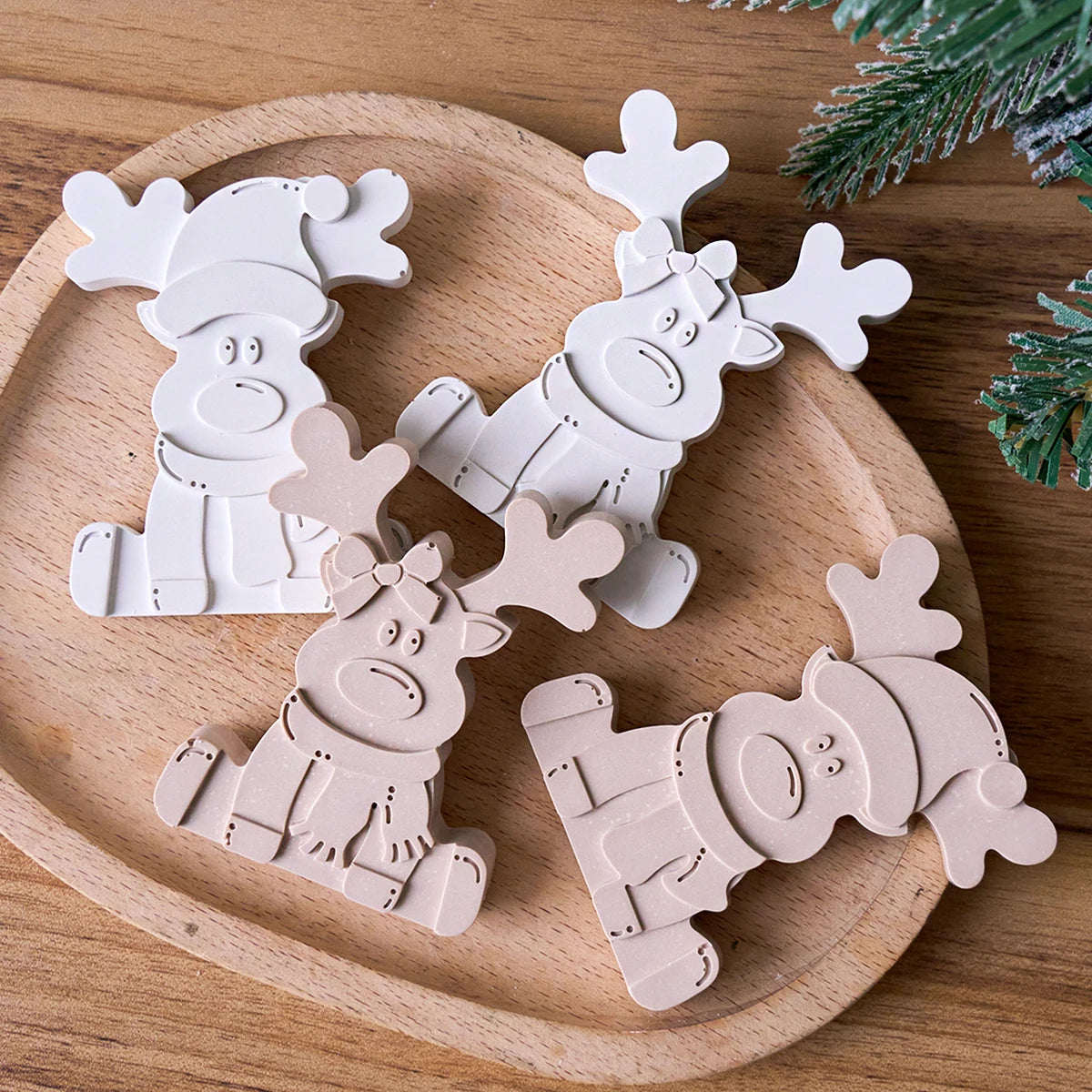 3D Reindeer Silicone Mold DIY Handmade Creative Christmas Ornament