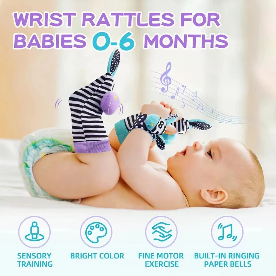 Baby Infant Wrist Rattle Socks Toys 0-12 Month Girl Boy Learning Toy