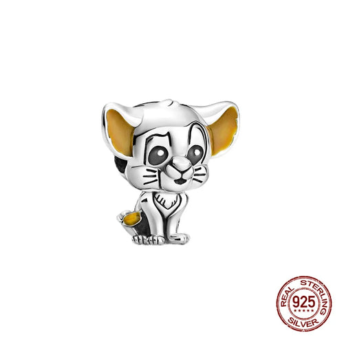 New S925 sterling silver Disney Mickey Mouse pendant bead suitable Fit
