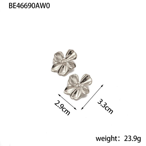 CARLIDANA Flower Stainless Steel Statement Earrings for Women Floral