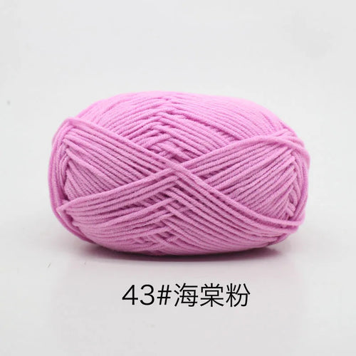 40-50g/Set 4ply Milk Cotton(80%) Knitting Yarn Needlework Dyed Lanas