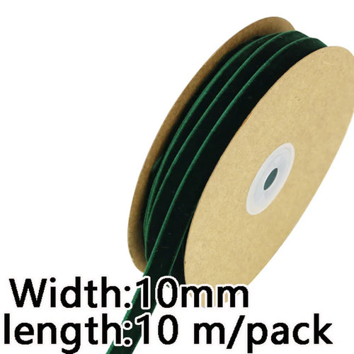 (10 Meters/roll) 10mm Velvet Ribbon Christmas Lace Ribbons Wholesale