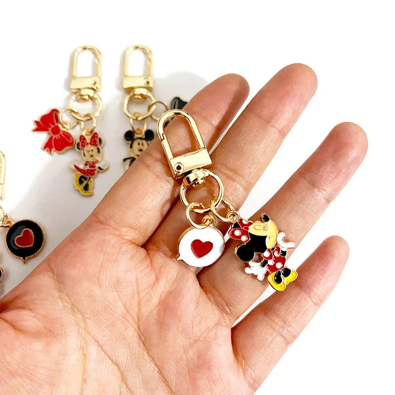 2pcs Disney Mickey Mouse Metal Keychain, Minnie Mouse, Kawaii Bag