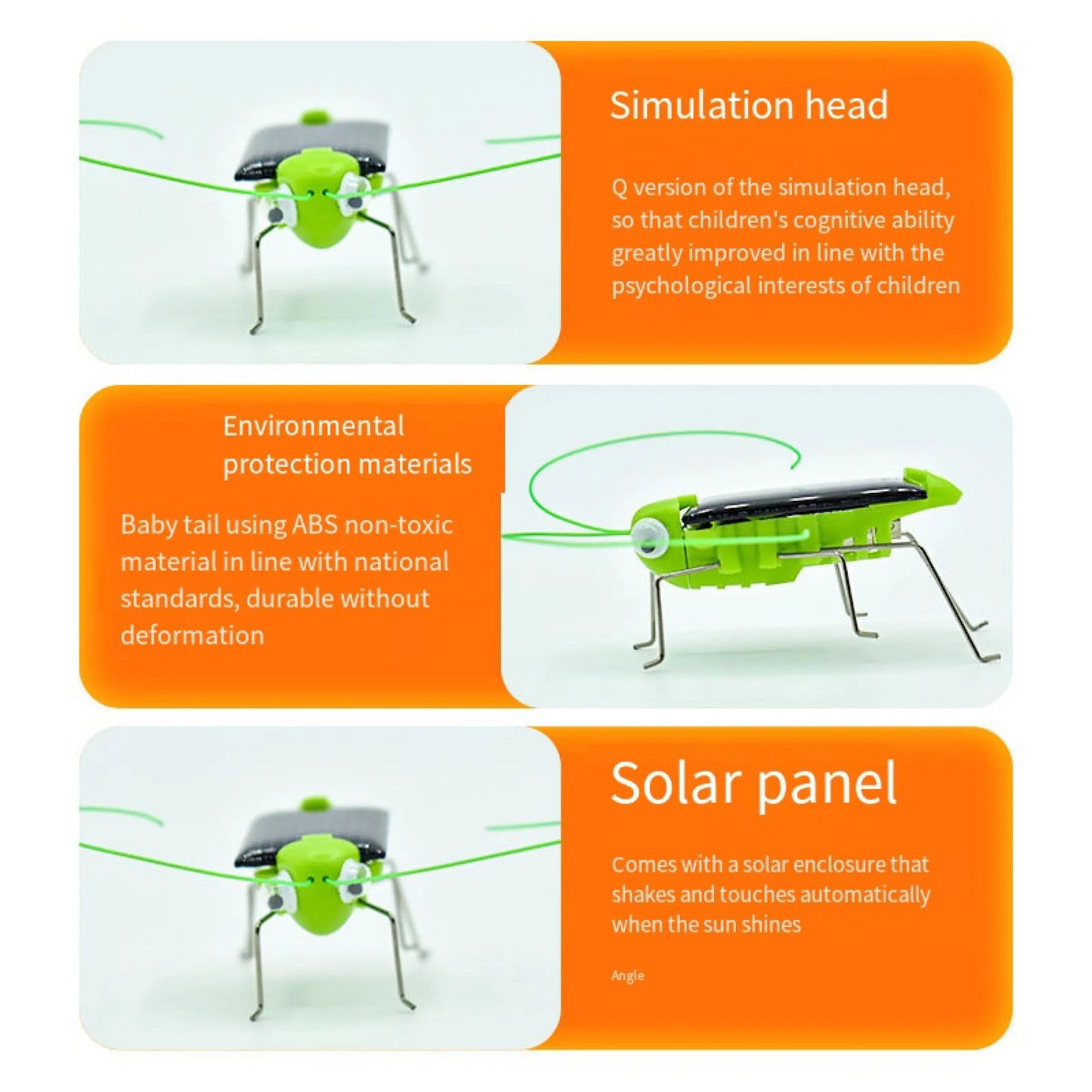 Solar Grasshopper Toy Puzzle Children Selected Gift Simulation Insect