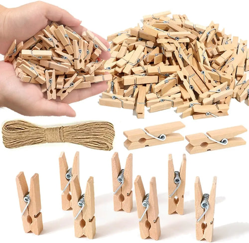 10/20/50 mini wood clothespins, 1-inch small craft wood clips, free
