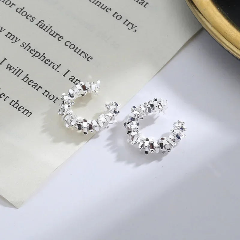 Hot 1 Pcs Irregular Star Clip Earrings For Women Fashion Simple No