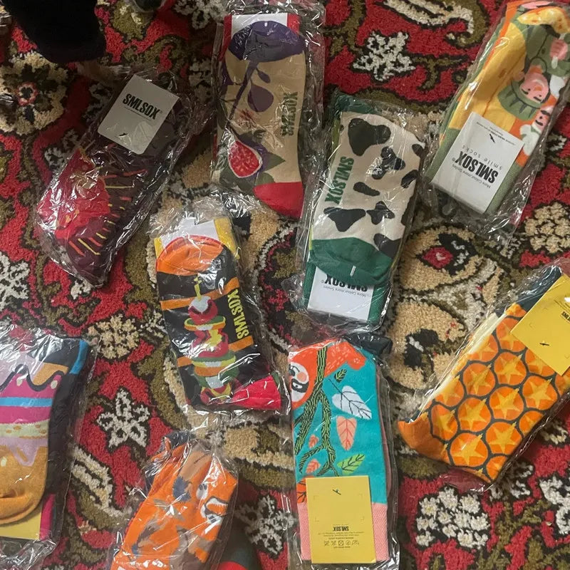1 Pair Man Women Sock Original AB Tide Socks Colorful Cat Dog Koala