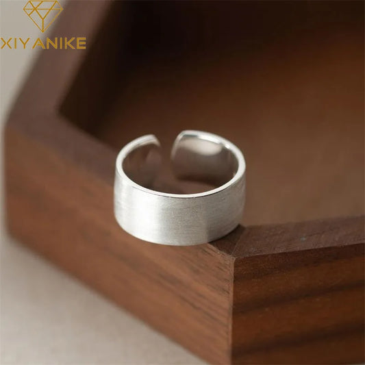 XIYANIKE Simple Wide Open Cuff Finger Rings For Women Girl Korean
